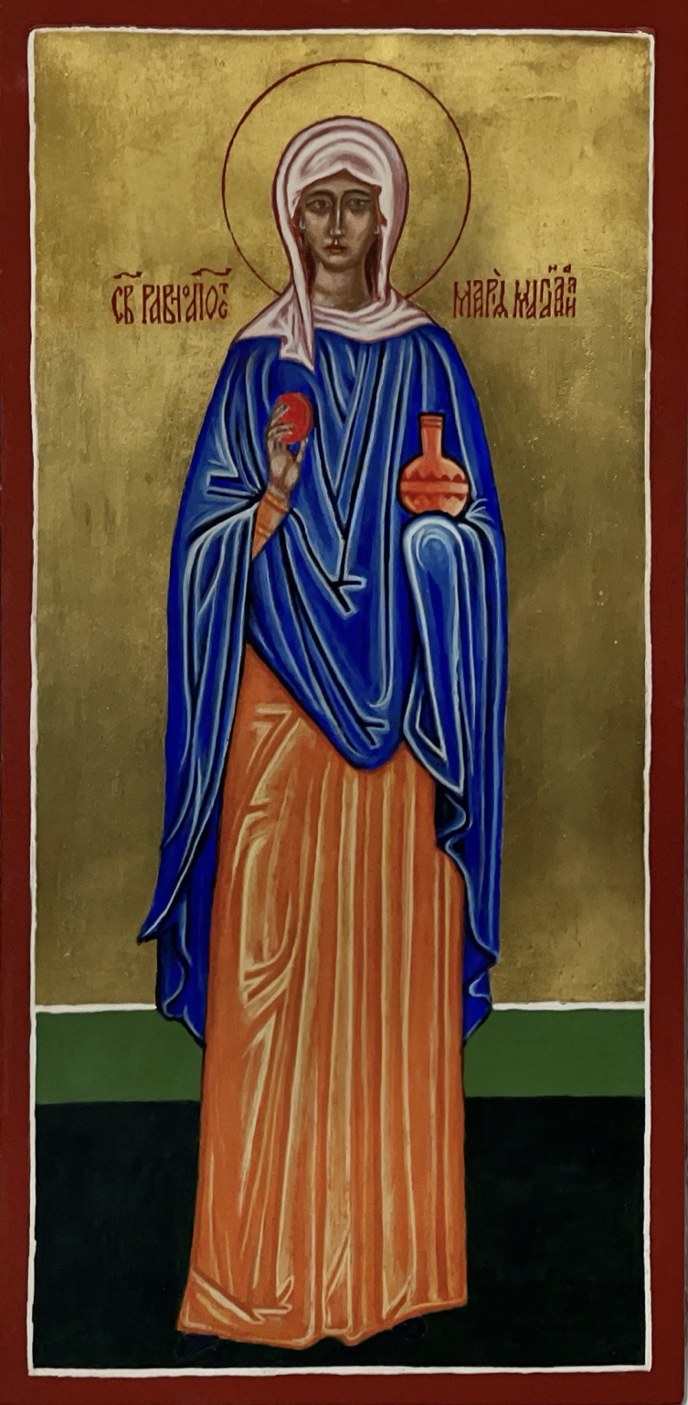 Maria Magdalene på gylden baggrund